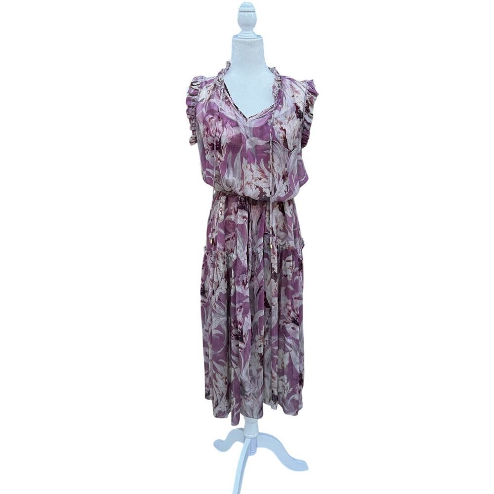 NWT CHRISTY LYNN Silk Floral Dress in XS with matching slip